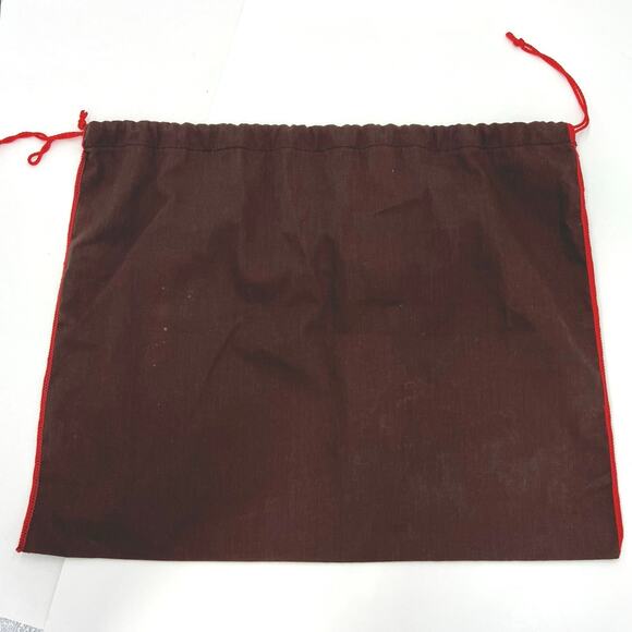 Coach Dust Bag Protective Cover Brown Storage Red Edge Drawstring 16x19” - Picture 3 of 9